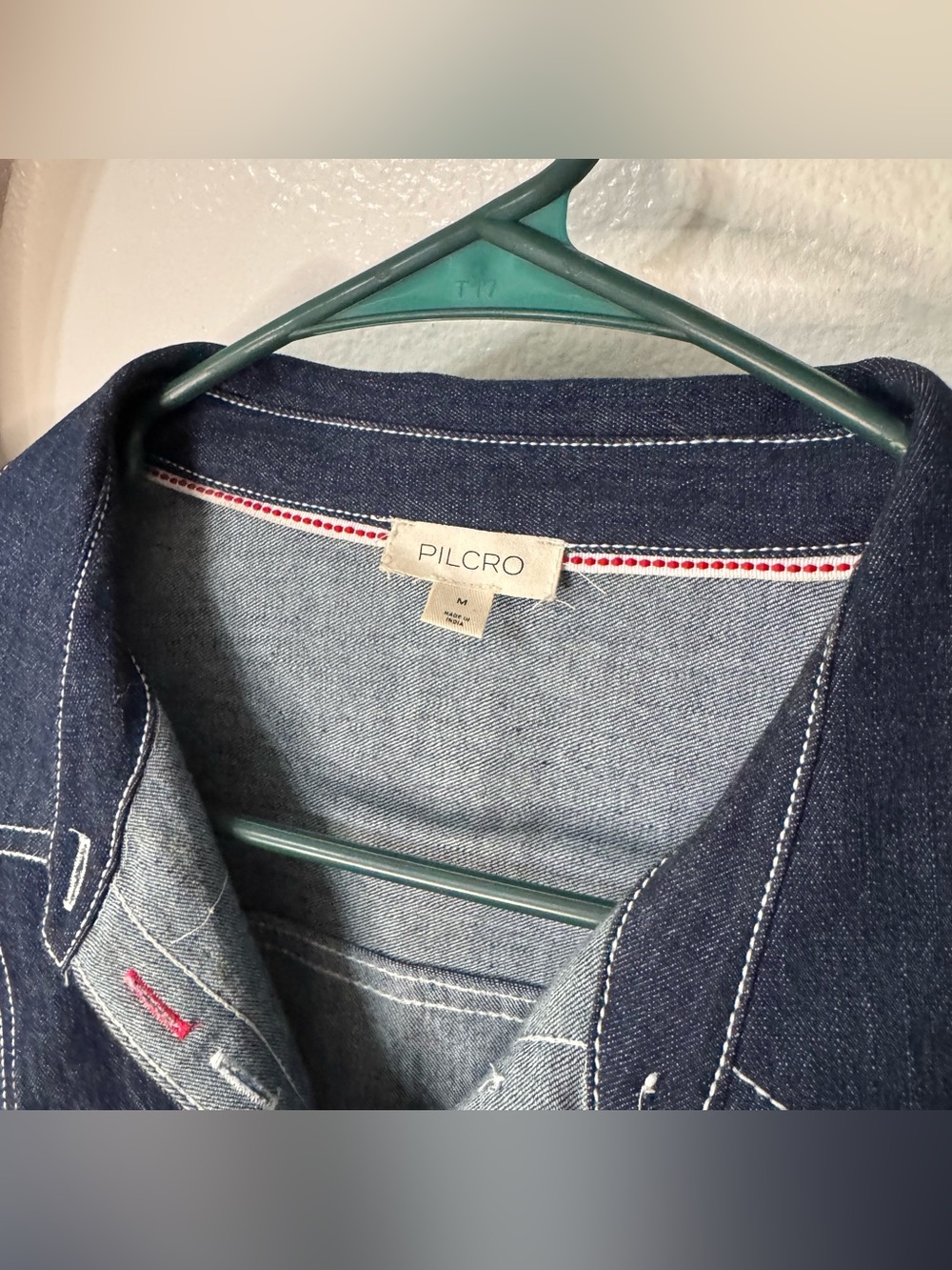Anthropologie Pilcro Denim Puff Sleeve Top - Picture 4 of 7